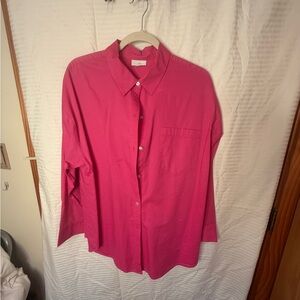 J Jill XL Vibrant Pink Button-Up Shirt